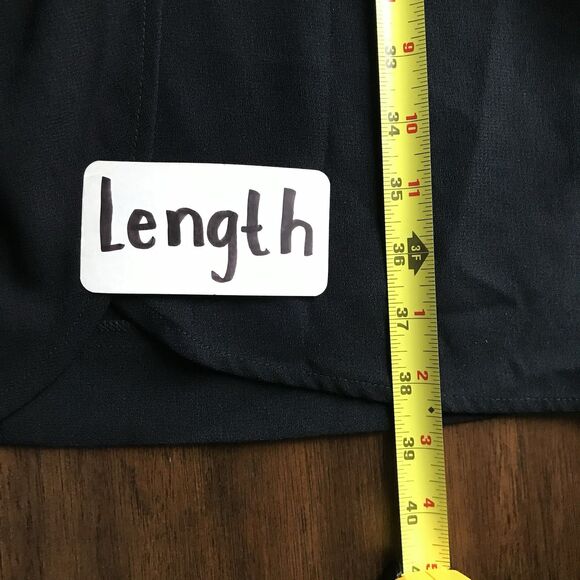 Vintage 90s Liz Claiborne Black Minimalist Chic Wrap Long Sleeve V Neck Dress 6P - Picture 7 of 8